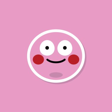 Pembe yüz emoji utangaç vektör