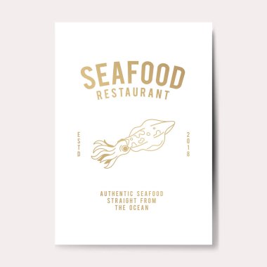 Otantik deniz ürünleri Restoran logo vektör