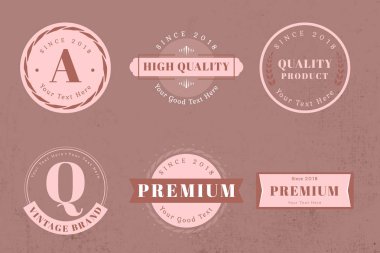 Klasik premium rozet ayarlama vektörleri