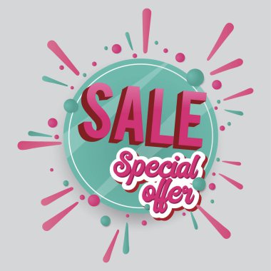 Renkli Özel Fırsat Satış promosyon rozet vektör