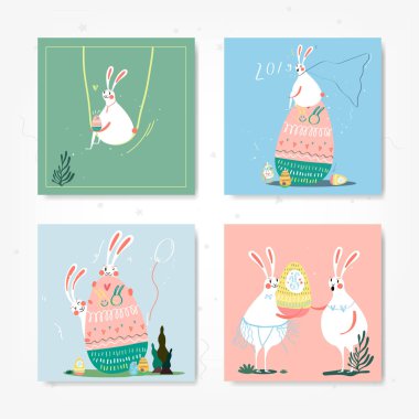 Paskalya kutlaması kartı vektörü