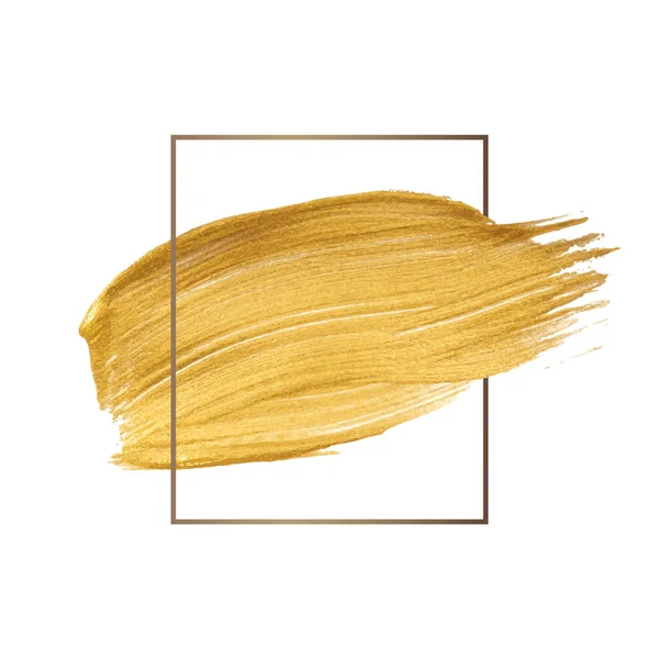 Golden Shimmery Brush Stroke Σήμα Διάνυσμα — Διανυσματικό Αρχείο