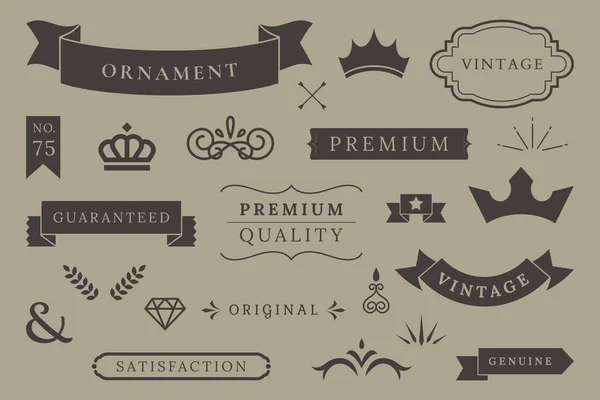 Vettori Elementi Design Qualità Premium Vintage — Vettoriale Stock