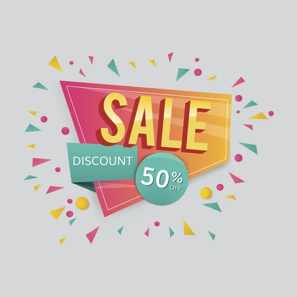 Colorful Sale Discount Shop Promotion Badge Vector — Stock Vector