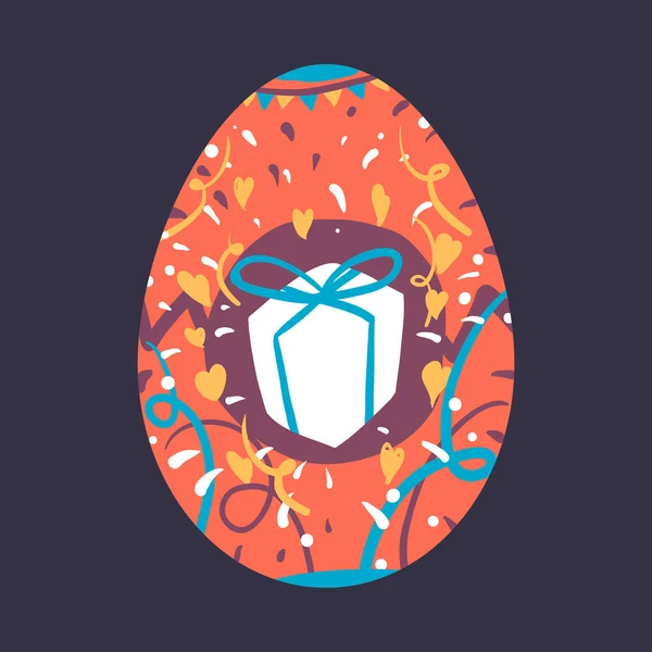 Easter Festival Painted Egg Vector — Stock Vector