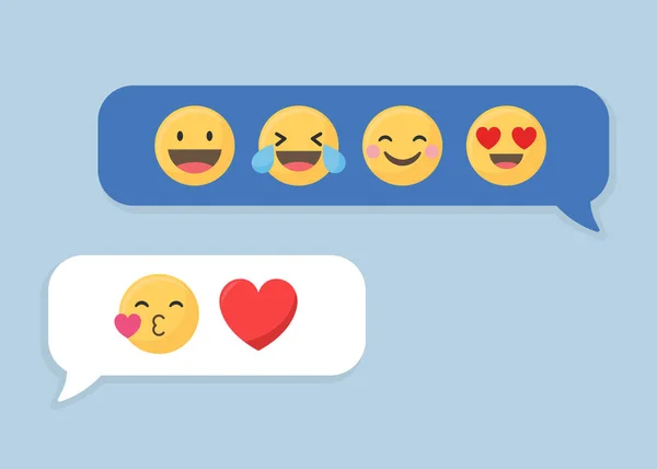 Emoji Redes Sociales Vector Burbujas Habla — Archivo Imágenes Vectoriales