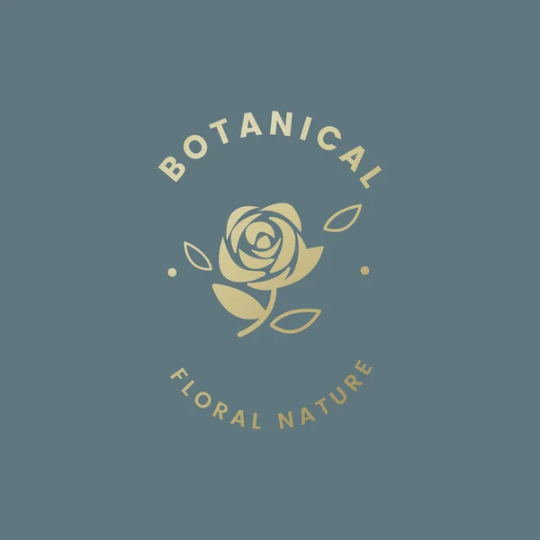 Ботанічний Квітковий Значок Троянди Вектор — стоковий вектор