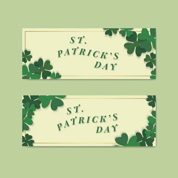 Shamrock Patrick Day Card Set Vector — стоковый вектор