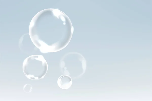空に浮かぶ石鹸泡の背景ベクトル — ストックベクタ