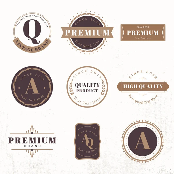 Vintage Premium Badge Set Vectors — Stock Vector