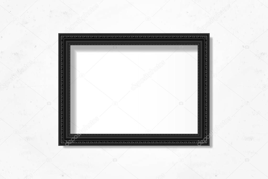 Black frame mockup on a wall vector