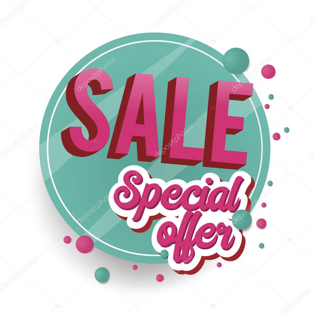 Colorful special offer sale promotion badges vector