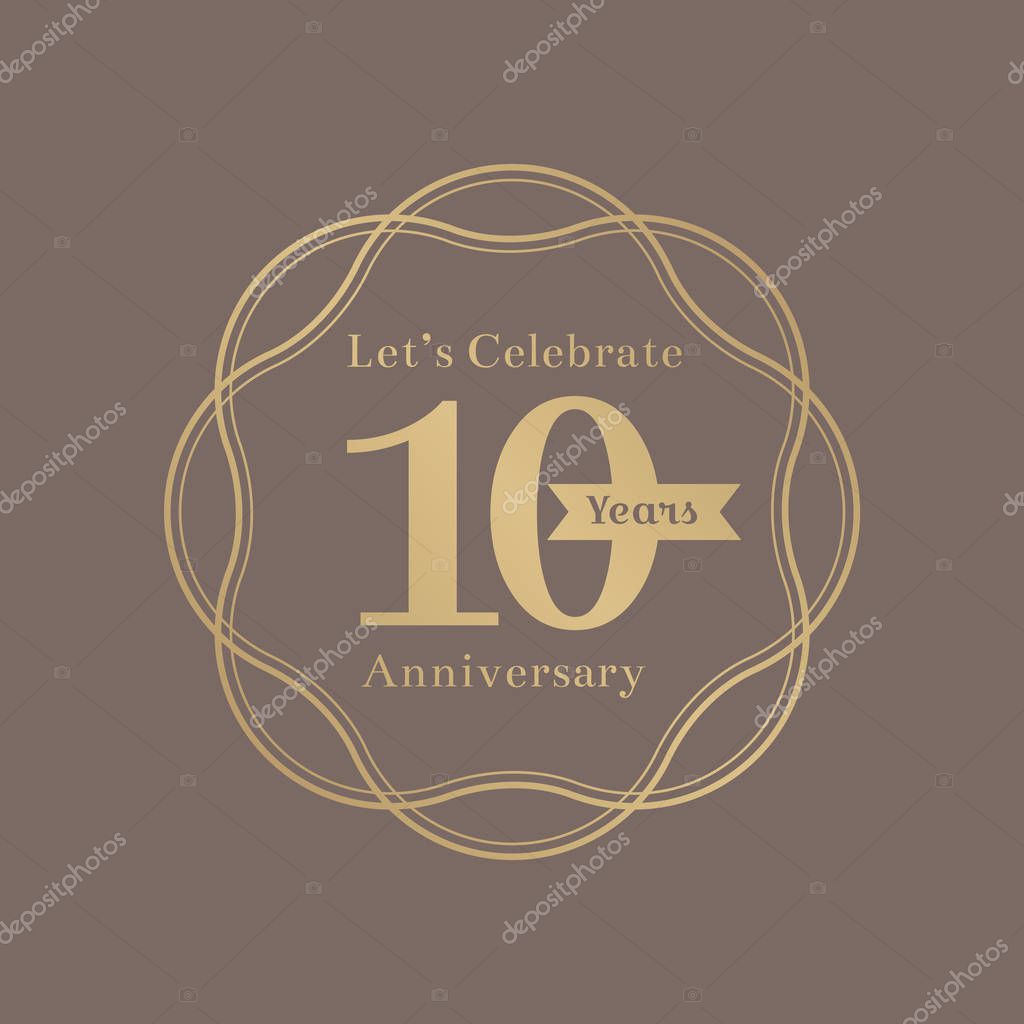 10 years anniversary logo badge vector