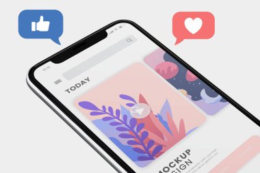 Cep telefonu ekran tasarım mockup