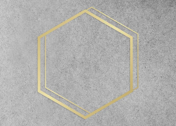 Cadre Hexagonal Sur Une Illustration Fond Texturé Béton Gris — Photo