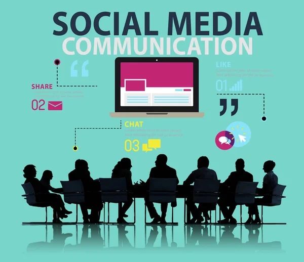 Médias Sociaux Social Networking Technologies Concept Connexion — Photo