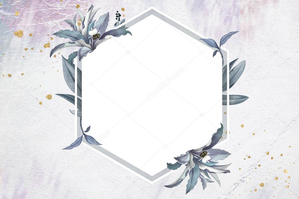 Luxurious floral wedding frame design