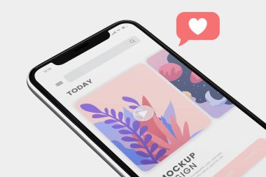 Cep telefonu ekran tasarım mockup