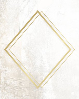 Grunge dokusunda altın çerçeveli Rhombus