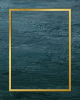 Mavi brushstroke dokulu arka planda altın dikdörtgen çerçevesi