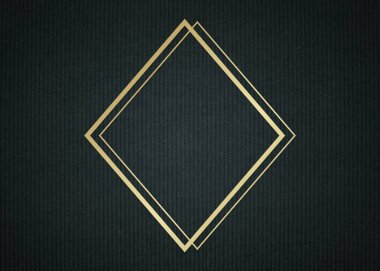 Koyu kumaş dokulu arka planda altın Rhombus çerçevesi