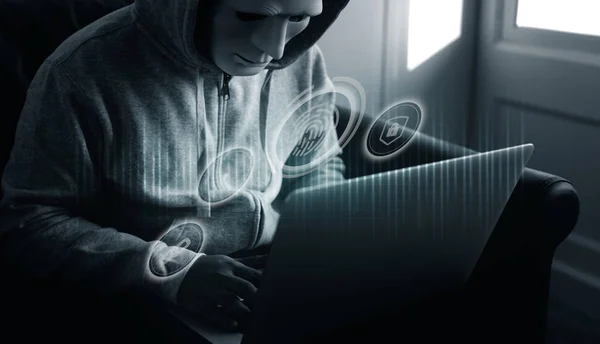 Hacker Hacking System Bezpieczeństwa Komputerowego — Zdjęcie stockowe