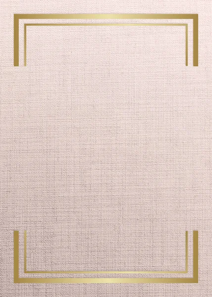 桃の生地の背景イラストの金色の長方形フレーム — ストック写真