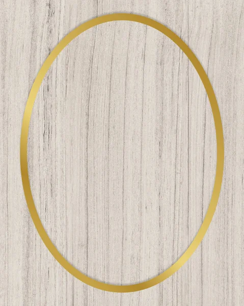 木製の背景にゴールドの楕円形のフレーム — ストック写真