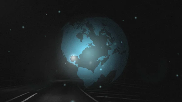 Projection Globe Sur Une Route Sinueuse — Photo