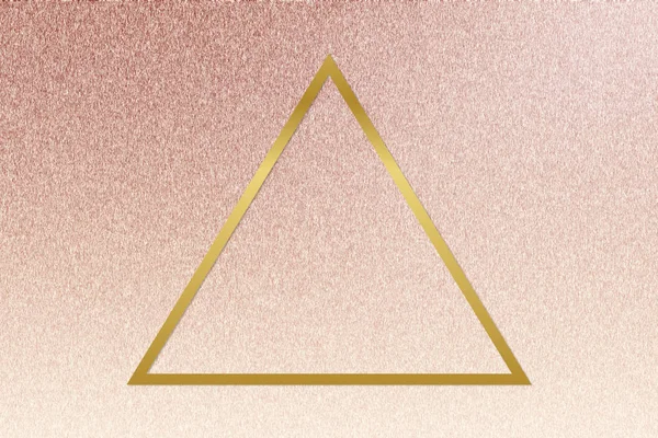 Cornice Triangolo Oro Sfondo Oro Rosa — Foto Stock