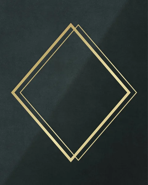 Koyu Gri Beton Dokulu Arka Planda Altın Rhombus Çerçevesi — Stok fotoğraf