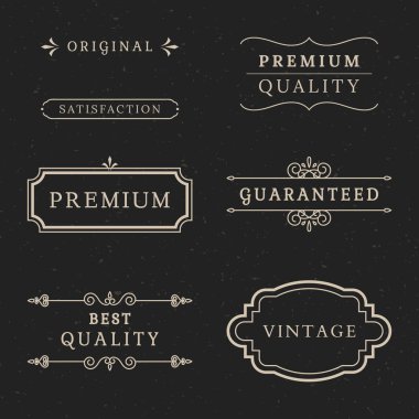 Vintage sigorta primi etiket koleksiyonu vektörel çizimler