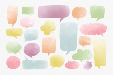 Beyaz bir arka plan ayarlamak boş pastel konuşma balonu vektörel çizimler