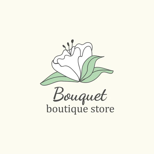 Bouquet Boutique Tienda Logo Vector — Archivo Imágenes Vectoriales