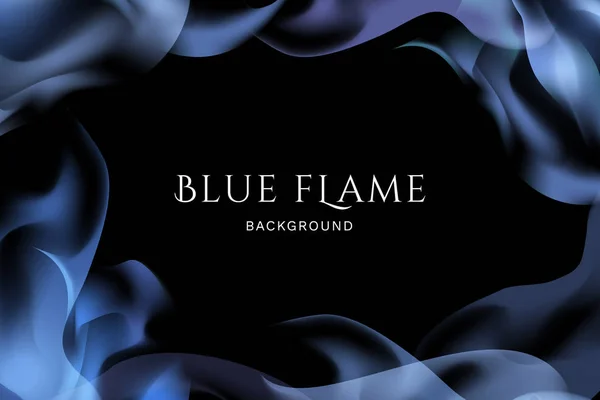 Blaue Flamme Auf Schwarzem Hintergrund — Stockvektor