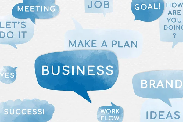 Business Plan Blauwe Toespraak Bubble Vectoren Set — Stockvector