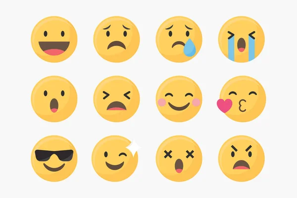 Social Media Emoticons Vector Set — Stock Vector