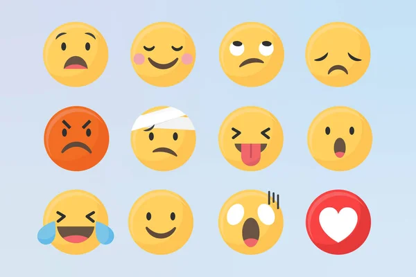 Vectorverzameling Sociale Media Emoticons — Stockvector