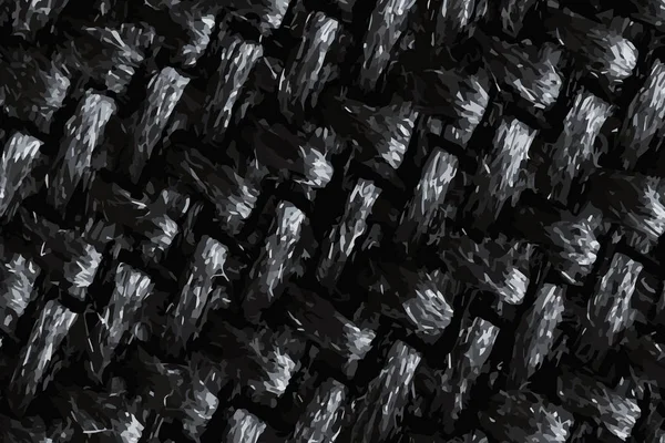 Schwarze Wolle Texturierten Vektor Hintergrund — Stockvektor