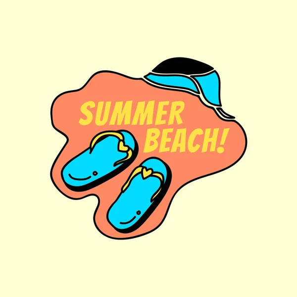 Καλοκαίρι Παραλία Διακριτικό Σχεδιασμό Διάνυσμα — Διανυσματικό Αρχείο