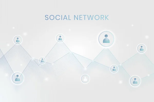 Blaues Soziales Netzwerk Technologie Symbole Hintergrund — Stockvektor