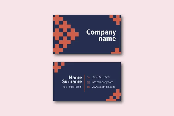 Business Card Template Front Back Vector — Stock Vector