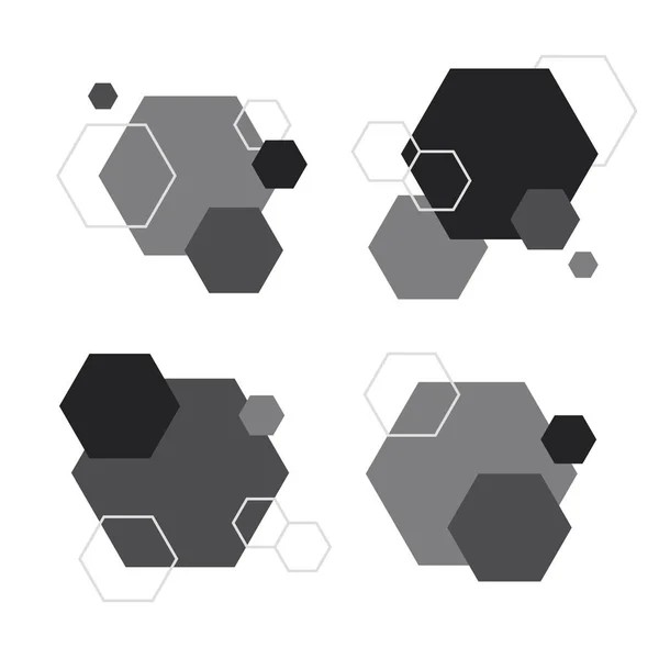 Svart Och Vit Hexagon Geometriska Mönster Märke Vektorer Som — Stock vektor