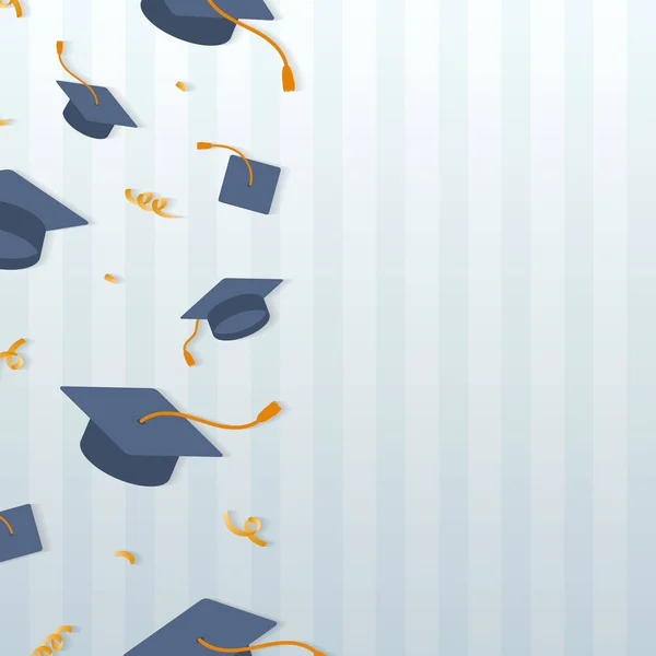 Graduation Background Mortar Boards Vector Stock Vector