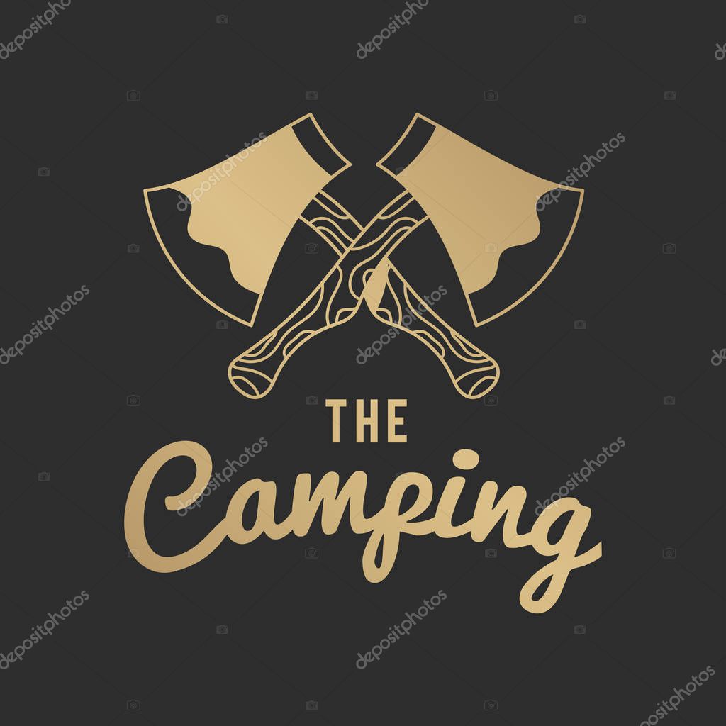 The camping vintage logo vector