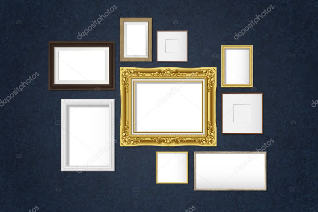 Luxurious frame mockups collection vector