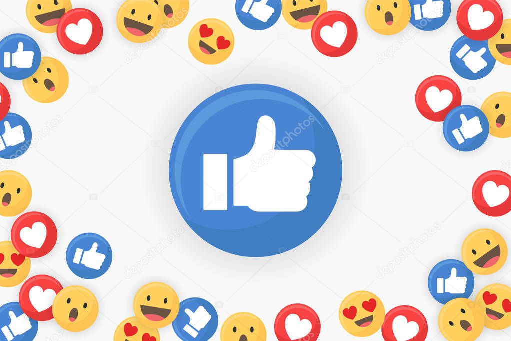 Thumbs up icon on a social media background vector