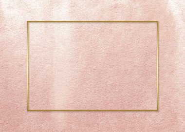 Pembe beton duvarda altın çerçeve