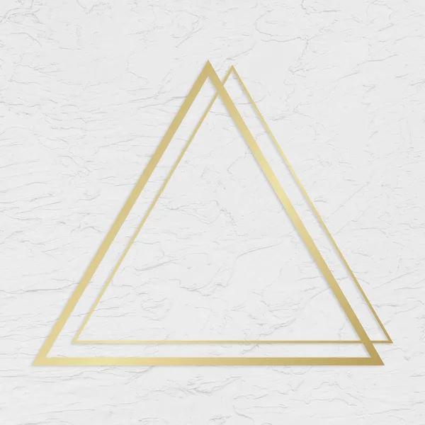 Goldgerahmtes Dreieck Auf Einer Wandstruktur — Stockfoto