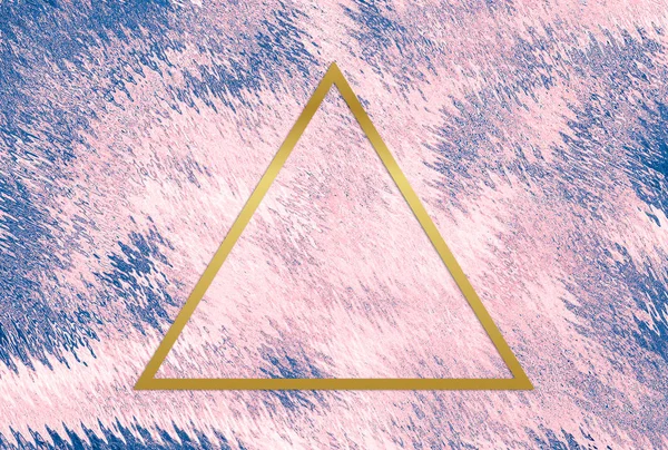 Gold Triangle Frame Pink Abstract Background — Stock Photo, Image